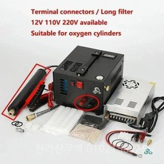 12V 220V 리필 공기 압축기 300bar 4500Psi 30Mpa 사냥 다이빙 PCP 펌프 자동차 오토바이 타이어, 5)T long filter
