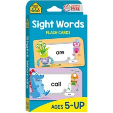 스쿨존 시력 단어 플래시 카드: 56장의 카드 유치원 1학년 파닉스 시작 읽기 조기 5세+, Cards