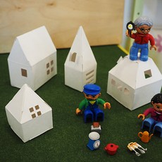 맘아트 DIY 작은집 전개도 4종 12장 종이집 트리장식 집모형, 단품