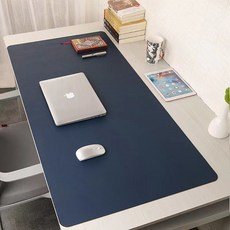 Shipshape 양면 가죽 방수 미끄럼 방지 책상 매트식탁 테이블 매트 모던 주방 사무실 논슬립 커팅 패드 미끄럼 방지 컷팅 깔개, 120x60cm-양면 컬러[네이비+오렌지]