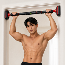 라운드샵 강력고정 문틀 턱걸이 철봉 풀업바, 블랙