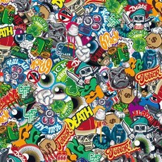 수전사 필름 23종 오토바이 차량 휠 핸들 튜닝 인쇄 그래픽 비닐 카본 용지, 사이즈 22무늬 2 스퀘어, 1개