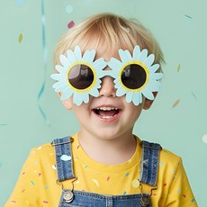 [파티팡] 데이지 파티안경 민트블루 12개입 (꽃안경/생일파티용품)
