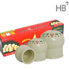 현대한방 도자기 불부항컵 1세트 소/중/대/특대 부항단지 부항 부항기, 5개, 중