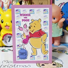 고전문구 디즈니 곰돌이 푸 엽서 디자인 찻잔