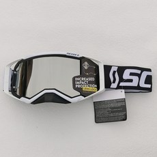 scott 斯科特越野摩托車護目鏡PROSPECT風鏡速降山地車防風鏡 護目鏡 防風眼鏡 運動眼鏡, 白框 銀片, 1個