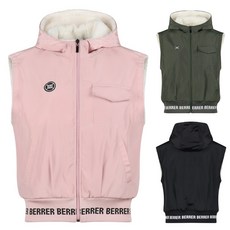 여자 털안감 레터링 시보리 골프 후드 집업 조끼 머리올리기 골프복