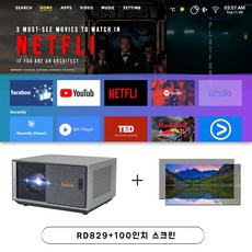Everycom 가정용빔프로젝터 안드로이드 홈시네마 유튜브 4K동영상, Everycom RD829