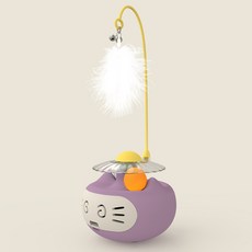 跨境新品貓咪不倒翁玩具逗貓棒貓咪自嗨解悶益智逗貓神器貓玩具, 香芋紫:見圖, 1個