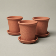 감사해지구 친환경 CXP 목분화분 화분받침 세트, 3개, 레드