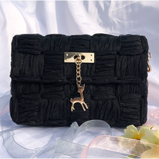 마오르 DIY가방 만들기 망스티치 가방 망뜨개 손뜨개 키트, 리본심플 블랙, 1개