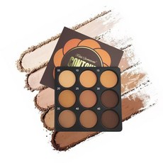 9色修容盤 面部塑形啞光散粉定妝粉, 1個, 6022