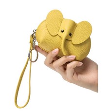 真皮質感小象零錢包卡包鑰匙包 女用迷你手拿包 通懃硬幣口紅包 可愛造型設計