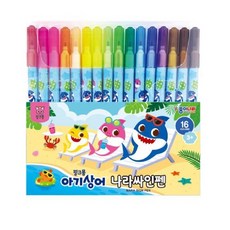 종이나라 핑크퐁 상어가족 나라싸인펜 16색, Renew 혼합, 1개