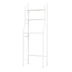 洗衣機置物架 雙層直立式收納架, 白色, 1個