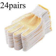 정비공 장갑 12 도트 보호 미끄럼 그립이 위한 산업 안전 화가 작업 있는 건설을 방지 PVC, 3. 24pairs yellow