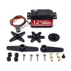 헬리콥터 테일 로봇 자동차 드론 보트용 레디토스키 방수 12kg 서보 180도 금속 기어 고속 디지털 모터, 1개