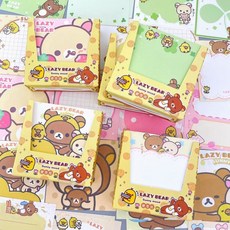 ins可愛輕鬆便籤便利新品卡通留言高顏值粘性少女學生記事批發, 1個, 輕鬆熊盒裝便籤,【玩耍款】