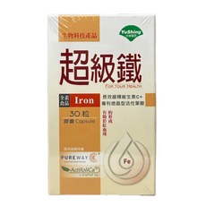 台灣優杏 超級鐵 甘氨酸亞鐵 膠囊, 2個, 30顆