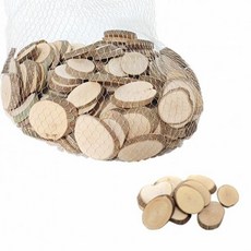 뚝딱 천연나무 조각 타원 중 500g 약160개 만들기 교구 재료 (Araium)