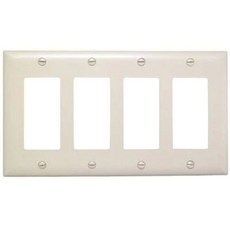 패스 앤 시모어 르그랑 TP264-LA 트레이드마스터 4-강 데코레이터 GFCI 로커 스위치 월 플레이트 깨지지 않는 나일론 라이트 아몬드, Pass & Seymour LEG 레그rAND TP26