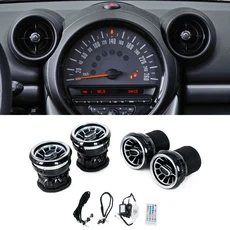 BMW 미니 쿠퍼 R55 자동차 4PCS LED 전면 대시보드 AC 에어컨 벤트 아울렛 터보 인테리어, 03 For R60 New