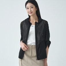 지센 2컬러 시쓰루 반후드 집업 코트 LCCAO427