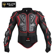 오토바이 슈트 라이딩 바이크 퀵 배달 보호 보호대 수트 낙하 모토크로스 레이싱복 바이커 장비, 블랙 앤 레드 상의, 1개