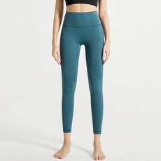 요가 팬츠 하이웨스트 힙업 운동용 속건 필라테스 요가복, 딥제이드, S