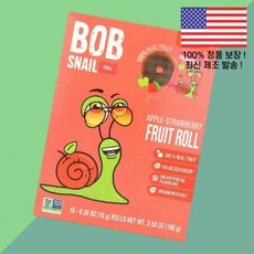밥 스네일 과일 후루츠 롤 사과 애플 딸기 스트로베리 10 파우치 각 0.35온스 10g Bob Snail Fruit Rolls Apple Strawberry Pouches 0, 1개
