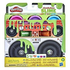 플레이도우 미국매장정품+ Play-Doh Nickelodeon 슬라임 락킹 믹스인 키트 만 4세 이상 아동용 5가지 색상 및 3가지 비즈 종류 무독성 1902746, 플레이도우 미국매장정품+ Play-Doh Nickelo