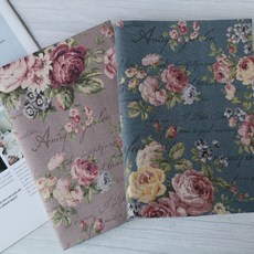 秋葉手作【優雅玫瑰】書衣 書套 可調式布書衣 手工書衣, 1個, 藕紫色,A6(適合15x10.5cm書本)