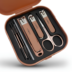 라스몰 휴대용 발톱 손톱깎이 8종 세트, 1개, 브라운 8종