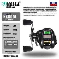 SAMOLLA新款太陽能數顯水滴輪淡水海釣沙灘釣船釣遠投筏釣漁輪, 左手防水USB充電