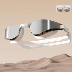 코차이 미러 수경 안티포그 UV차단 실리콘 와이드 시야 남녀공용, 1개, 화이트