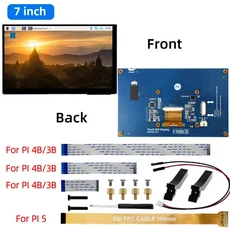IPistBit 4.3/5/7 인치 DSI 스크린 LCD 디스플레이 라스베리 파이 5 4 3 + 2 용 성 모니터 800x480, 01 빠른  Mainland, 02 7 inch IPS touch