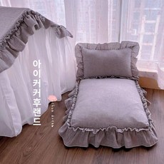 강아지 고양이 반려동물 텐트 하우스 커튼집 풀세트 공주, 40 x 50 3.5-5.0kg, 1개, 프리미엄그레이