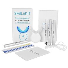 SmileKit 冷光 LED 無線充電 牙齒美白儀, 1個, 白色套裝, 白色