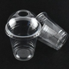 92파이투명컵 360ml 얼음컵 아이스커피컵 12호92파이 100세트 (돔타공뚜껑포함)