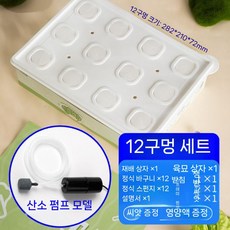 Soilless 재배 스마트 화분 홈 수경 야채 장비 양상추 발코니 고수풀 재배 박스, 12홀 세트+산소펌프  씨앗 + 영양액을 보내는, 플라스틱 -  상추  시금치  청경채  고수 는 기본적