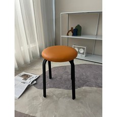 쌓을 수있는 가벼운 고급 레스토랑 의자 식탁 의자 가정용 작은 의자 메이크업 의자 낮은 의자 간단한 현대 예비 라운드 의자, 주황색내마모성가죽