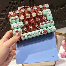 키보드키캡 대왕키캡 키보드키링 청축 클리커 26구, 1개, 브라운냥이