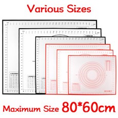 대형 실리콘 베이킹 매트 반죽 패드 페이스트리 도구 크레이프 피자 반죽 부엌용 논스틱 매트 80 cm 70 60cm, Black, 29x26cm, 1개