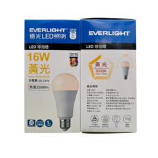 LED 16W電球/830 2160LM超高效-億光, 黃光, 1個