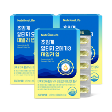뉴트리원 초임계알티지오메가3 데일리 업 비타민D 비타민E 함유 혈행건강 초임계 rTG 오메가3, 3개, 30정