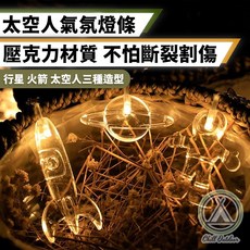 【萩凹豆】太空人燈條, 1個, 6公尺40顆燈太空人燈條,電池款