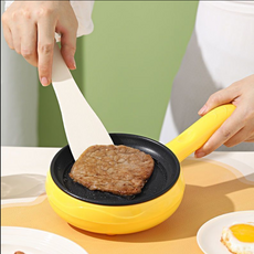 전기 후라이팬 미니 그릴 에그팬 오믈렛팬 기숙사 (노랑) 프라이팬 + 나무주걱, A. (노랑) 프라이팬 + 나무주걱