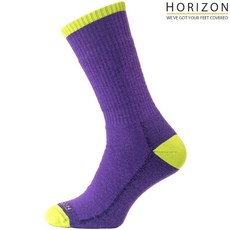 Horizon Premium Merino Trek 羊毛襪 美麗諾羊毛戶外襪 登山襪 健行襪 HO-2308, 紫/綠 PM/L,S(UK 3-5.5), 1個