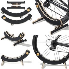 【速度公園】RideNow 木製停車架 公路車.登山車皆可用 黑色/淺色木紋/灰色木紋 E0級安全木材 體積小 免工具, 1個, 黑色, 黑色