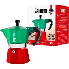 [관부가세포함] Bialetti 비알레티 5323 에스프레소 메이커 알루미늄 그린 레드 화이트 607610, 3 cups
